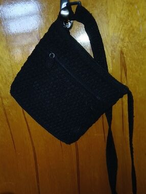 Liz Claiborne Black Crochet Crossbody Bag/Purse